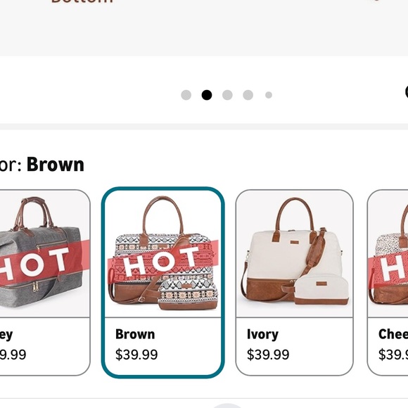 Patterned Brown and Black Women's Bag - Picture 3 of 3